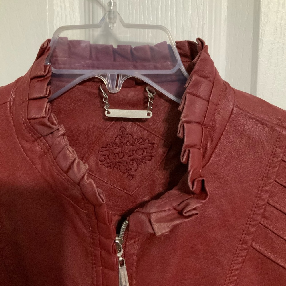 Red leather jacket